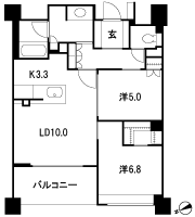 Floor: 2LDK, occupied area: 61.12 sq m, Price: 38,580,000 yen