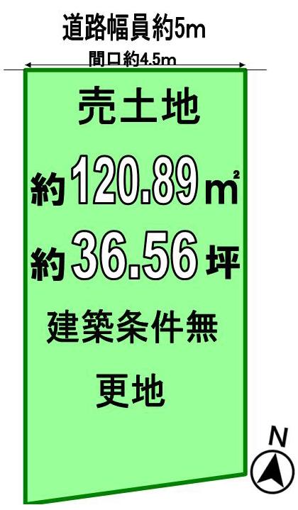 Compartment figure. Land price 95 million yen, Land area 120.89 sq m