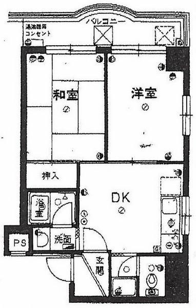 Floor plan. 2DK, Price 12.8 million yen, Occupied area 37.96 sq m , Balcony area 6 sq m