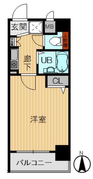 Floor plan. 1K, Price 10,780,000 yen, Occupied area 21.23 sq m , Balcony area 3.1 sq m