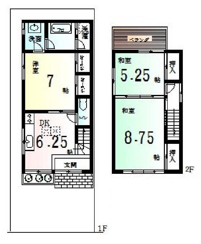 Floor plan. 24.5 million yen, 3DK, Land area 55 sq m , Building area 62.92 sq m