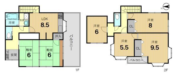 Floor plan. 48 million yen, 6LDK, Land area 2568.73 sq m , Building area 103.51 sq m