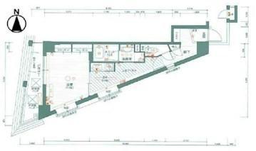 Floor plan. 1DK, Price 16.5 million yen, Occupied area 34.25 sq m , Balcony area 6.7 sq m