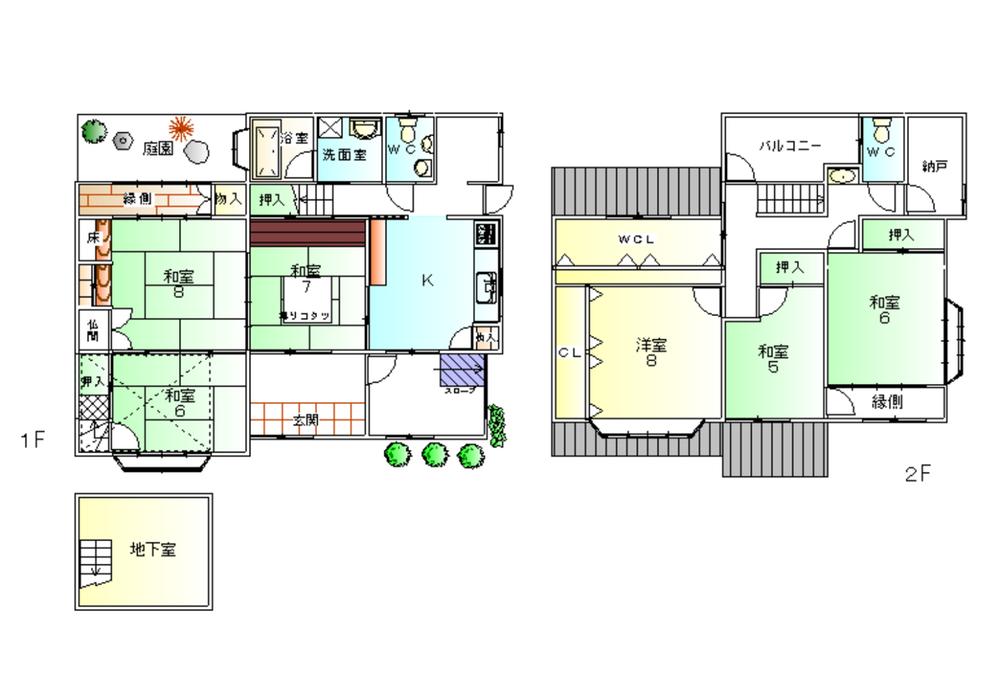 Floor plan. 85,800,000 yen, 6K, Land area 127.93 sq m , Building area 155.01 sq m