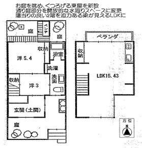 Floor plan. 17.8 million yen, 2LDK, Land area 55.46 sq m , Building area 59.17 sq m