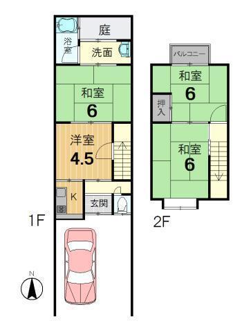 Floor plan. 10.8 million yen, 4K, Land area 49.64 sq m , Building area 49.68 sq m