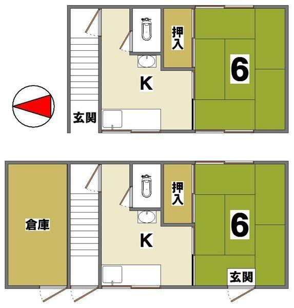 Floor plan. 8.9 million yen, 1K, Land area 34.77 sq m , Building area 52.99 sq m