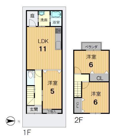 Floor plan. 27,800,000 yen, 3LDK, Land area 52.95 sq m , Building area 64.38 sq m