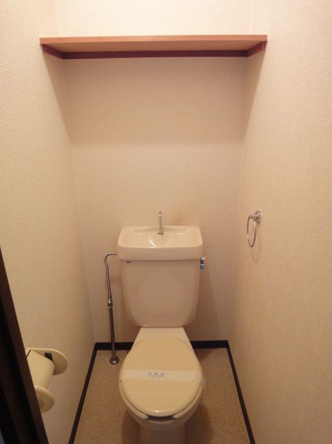 Toilet. With the top shelf