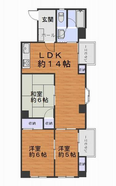 Floor plan. 3LDK, Price 14.9 million yen, Occupied area 69.01 sq m , Balcony area 4.8 sq m