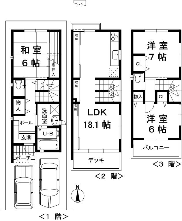 Floor plan. 37 million yen, 3LDK, Land area 65 sq m , Building area 99.69 sq m