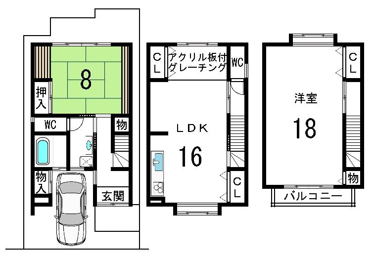 Floor plan. 34,800,000 yen, 2LDK + S (storeroom), Land area 73.98 sq m , Building area 105.56 sq m