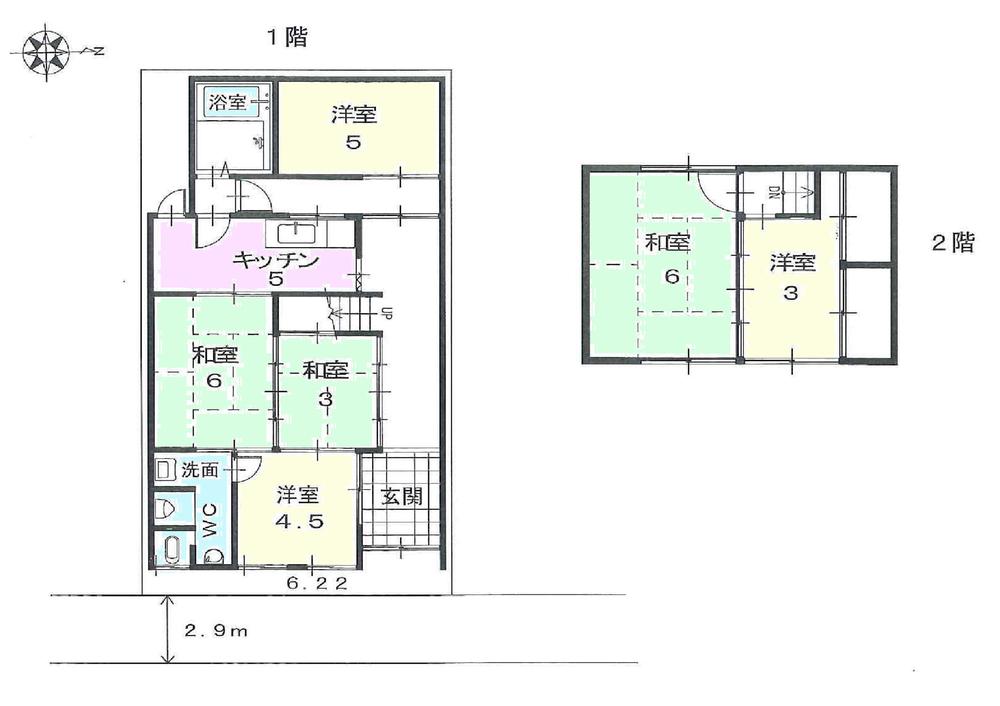 Floor plan. 14.8 million yen, 6K, Land area 80.12 sq m , Building area 90 sq m   ◆ Floor 6K