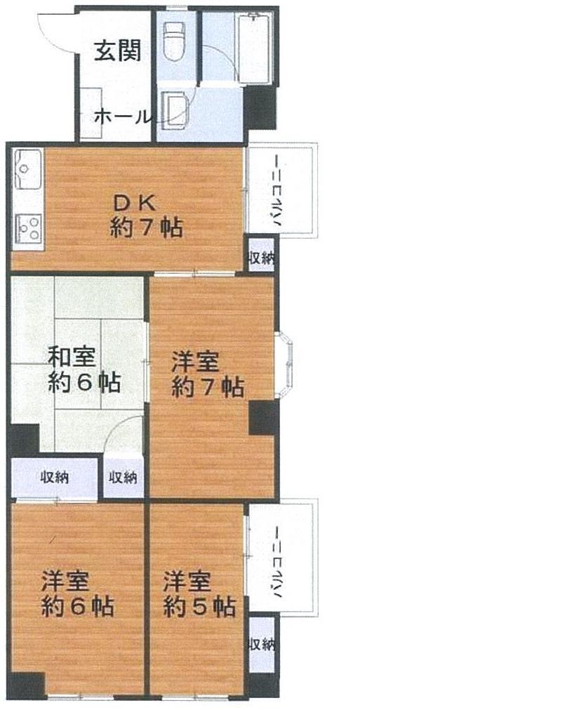 Floor plan. 4LDK, Price 14.9 million yen, Occupied area 69.01 sq m , Balcony area 4.8 sq m