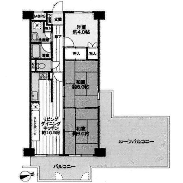 Floor plan. 3LDK, Price 15.8 million yen, Occupied area 58.32 sq m , Balcony area 37.8 sq m