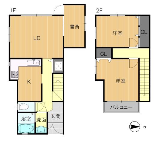 Floor plan. 34,800,000 yen, 3LDK, Land area 120.61 sq m , Building area 64.06 sq m