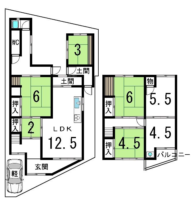 Floor plan. 24,800,000 yen, 6LDK, Land area 123.04 sq m , Building area 81.68 sq m