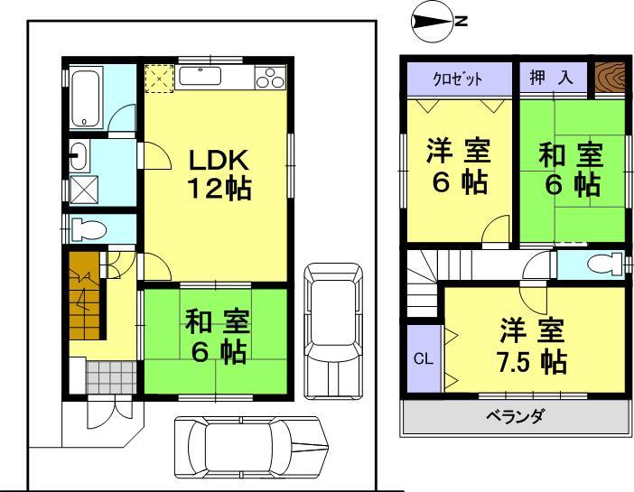 Floor plan. 35,800,000 yen, 4LDK, Land area 82.69 sq m , Building area 84.8 sq m