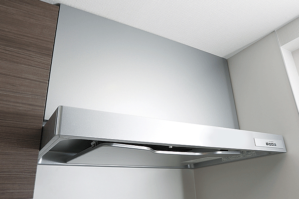 Kitchen.  [Rectification Backed range hood] Adopt a rectification Backed range hood to increase the suction wind speed, such as soot. A filter-less, Also easy to care (same specifications)