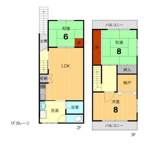 Floor plan. 32,800,000 yen, 3LDK, Land area 63.7 sq m , Building area 114.63 sq m