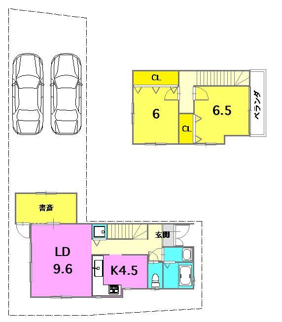 Floor plan. 34,800,000 yen, 2LDK + S (storeroom), Land area 119.31 sq m , Building area 64.06 sq m