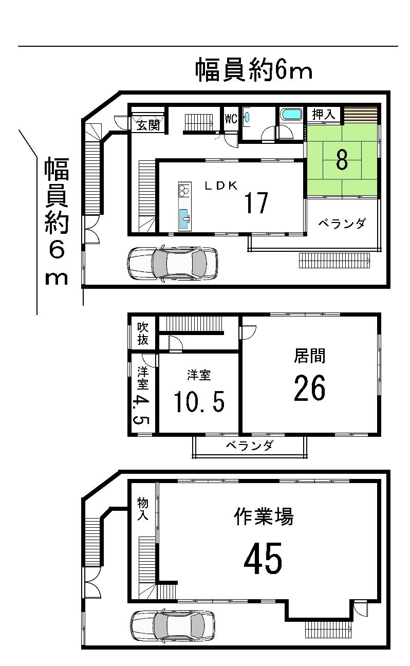 Floor plan. 54,800,000 yen, 4LDK, Land area 161.66 sq m , Building area 237.65 sq m