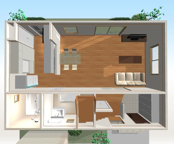 Building plan example (Perth ・ Introspection). First floor preview Perth Spacious 3LDK