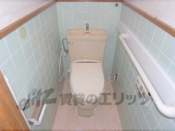 Toilet. Handrail is also there is safety in the toilet.