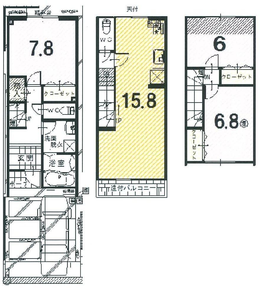 Floor plan. 27,800,000 yen, 3LDK, Land area 60.95 sq m , Building area 91.58 sq m