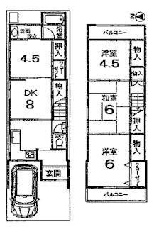 Floor plan. 25,800,000 yen, 4DK, Land area 53.67 sq m , Building area 54.41 sq m