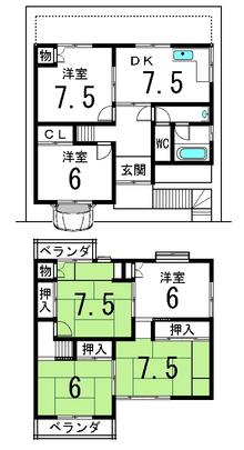 Floor plan. 24.5 million yen, 6DK, Land area 123.24 sq m , Building area 123.24 sq m