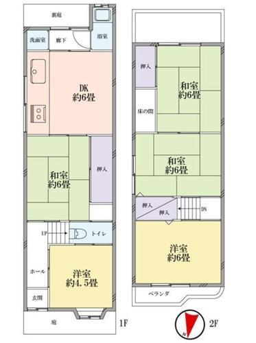 Floor plan. 15.8 million yen, 5DK, Land area 52.3 sq m , Building area 73.53 sq m