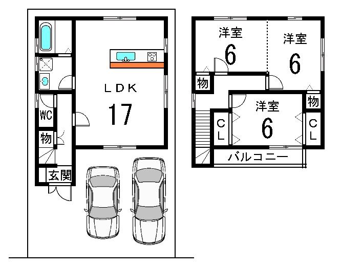 Floor plan. 25,800,000 yen, 3LDK, Land area 76.01 sq m , Building area 23.71 sq m