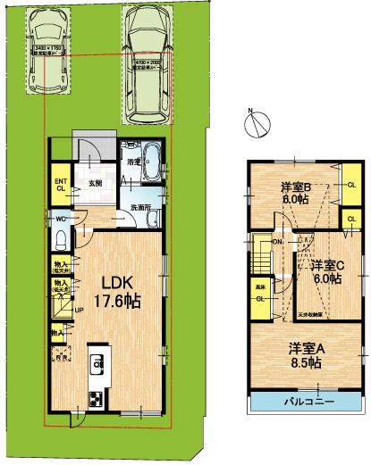Floor plan. (4-2), Price 31,300,000 yen, 3LDK, Land area 145.66 sq m , Building area 86.67 sq m