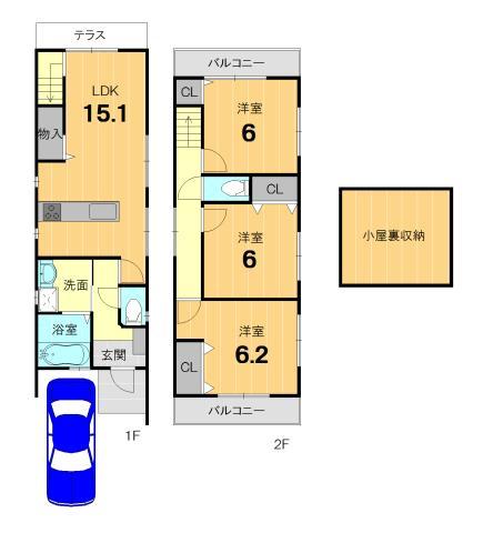 Floor plan. 37,800,000 yen, 3LDK, Land area 78.77 sq m , Building area 83.82 sq m