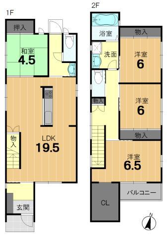 Floor plan. 37,700,000 yen, 3LDK+S, Land area 90.82 sq m , Building area 102.26 sq m