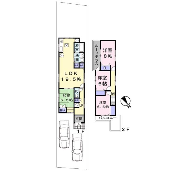Floor plan. 35,800,000 yen, 4LDK, Land area 174.7 sq m , Building area 109.3 sq m