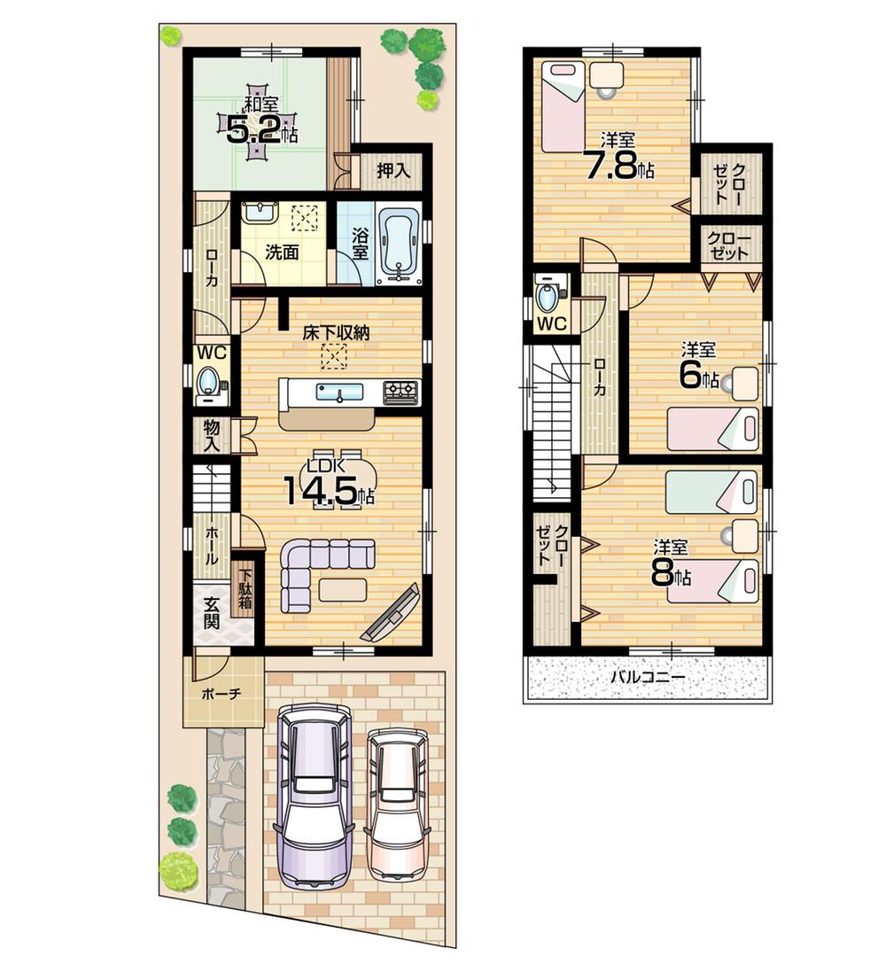 Floor plan. 23,900,000 yen, 4LDK, Land area 98.02 sq m , Building area 95.57 sq m
