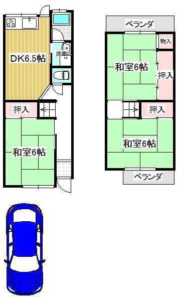 Floor plan. 7.8 million yen, 3DK, Land area 59.04 sq m , Building area 58.38 sq m