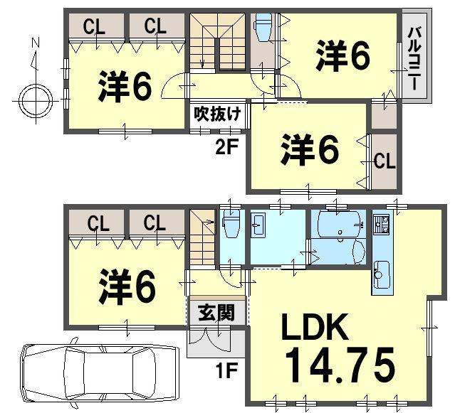 Floor plan. 35,800,000 yen, 4LDK, Land area 83.92 sq m , Building area 91.94 sq m