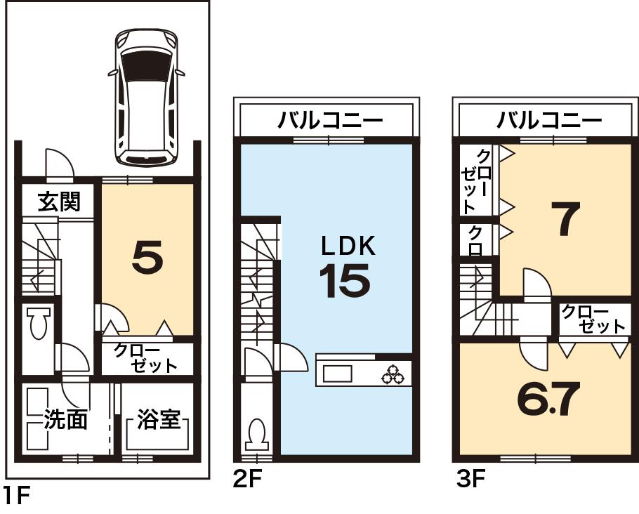Building plan example (floor plan). Building plan example building price 14 million yen, Building area 83.83 sq m