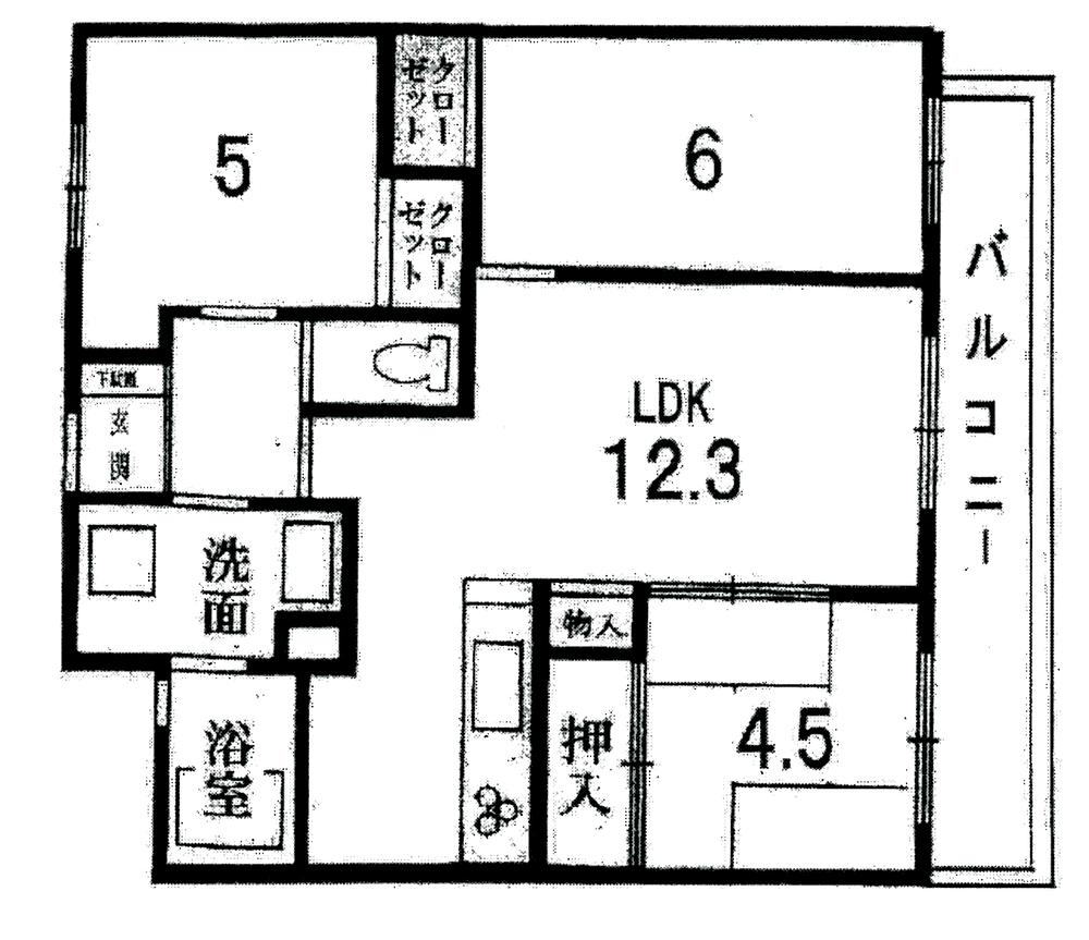Floor plan. 3LDK, Price 17 million yen, Footprint 57.3 sq m , Balcony area 11.4 sq m