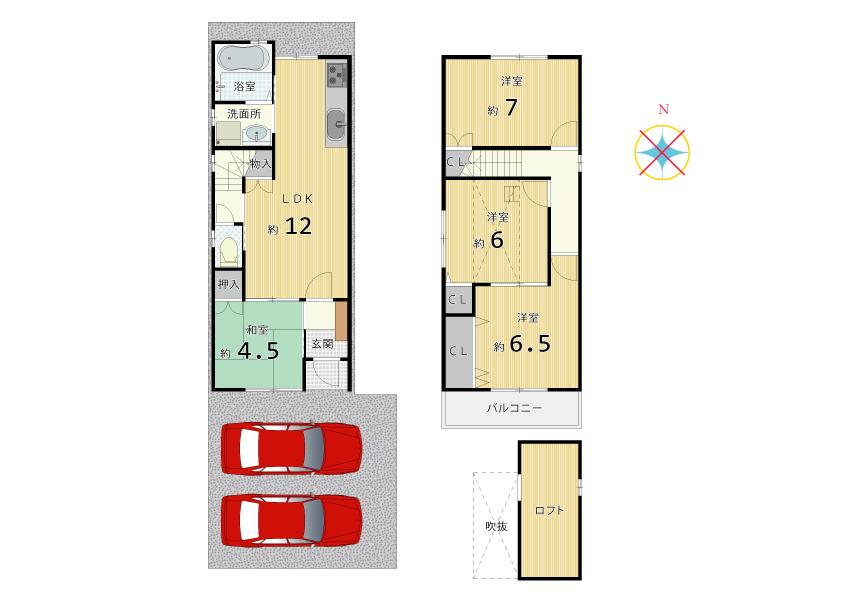 Floor plan. 25,800,000 yen, 4LDK, Land area 76.98 sq m , Building area 79.79 sq m