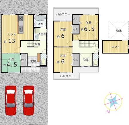 Floor plan. 29,800,000 yen, 4LDK, Land area 114.42 sq m , Building area 89.91 sq m