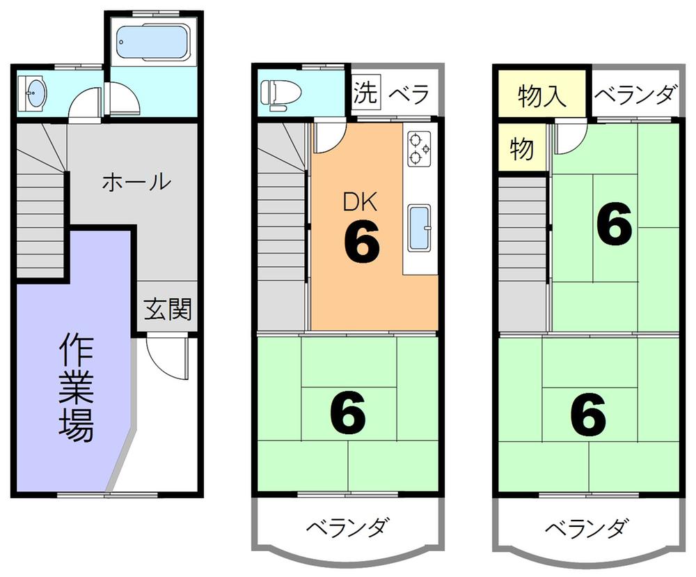 Floor plan. 5 million yen, 3DK, Land area 30.91 sq m , Building area 56 sq m