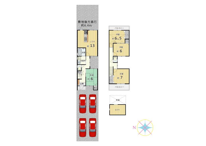 Floor plan. 29,800,000 yen, 4LDK, Land area 144.48 sq m , Building area 91.92 sq m 3 No. land