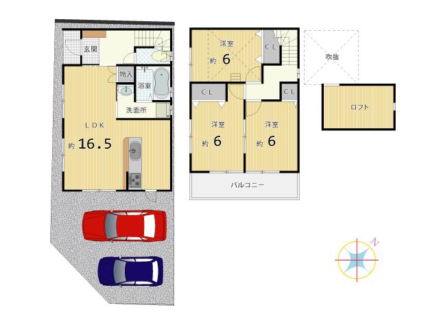 Floor plan. 35,800,000 yen, 4LDK, Land area 82.1 sq m , Building area 81 sq m