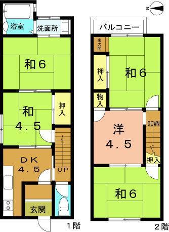 Floor plan. 6.9 million yen, 5DK, Land area 60.65 sq m , Building area 64.69 sq m