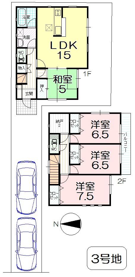 Floor plan. 25,900,000 yen, 4LDK+S, Land area 128.95 sq m , Building area 96.79 sq m