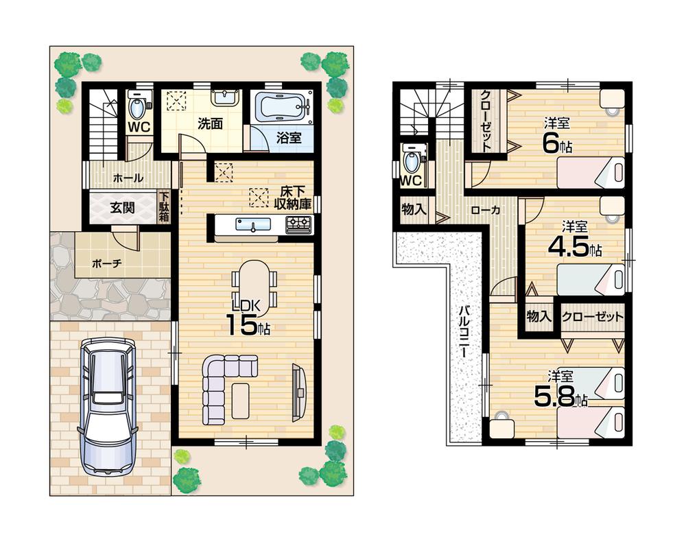 Floor plan. 21.9 million yen, 3LDK, Land area 72.95 sq m , Good floor plan of the building area 77.76 sq m housework leads consideration to usability